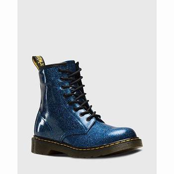 Dr Martens 1460 Glitter Lace Up - Modre Cizmy Detske, D410SK